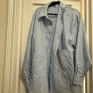 ASOS Light Blue Striped Button Down Shirt